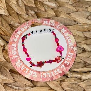 Pink Beaded 'Vibes' Bracelet